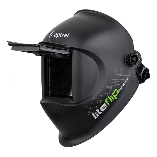 optrel liteflip welding helmet with flip up window open