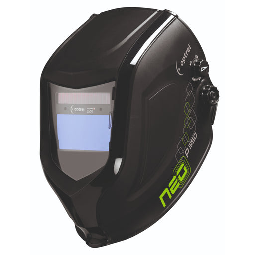 Optrel neo p550 welding helmet black with green writing