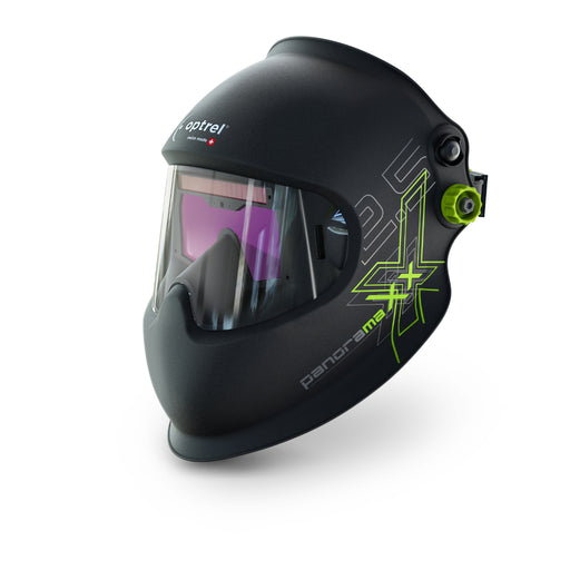 Optrel panoramaxx 2.5 welding helmet black with green writing