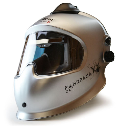optrel panoramaxx clt papr welding helmet heat reflective silver front view