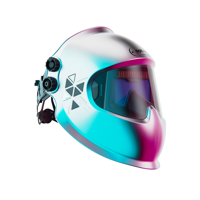 optrel panoramaxx clt welding helmet heat reflective silver right side view