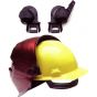optrel slotted hard hat adapter attached to yellow hard hat