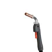 mig welding gun with red trigger  hook for hanging and tregaskiss nozzle on the end
