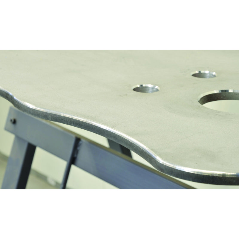 Beveled rounded edge made with Steelmax BM7 portable plate and pipe beveling machine