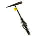 black chipping hammer with a steel spring handle and a yellow tag