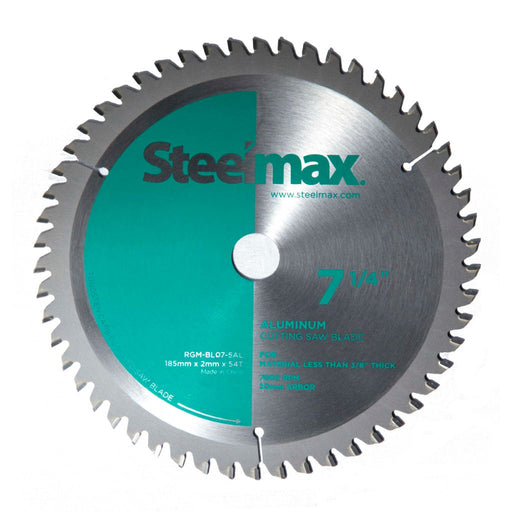 7-1/4 inch Steelmax tungsten carbide tipped TCT metal cutting saw blade for aluminum steel. Round blade for chop saw and circular saw.