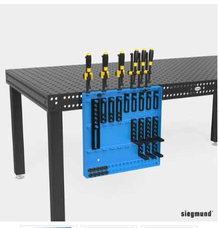 siegmund system 16 tool wall fastened to edge of welding table