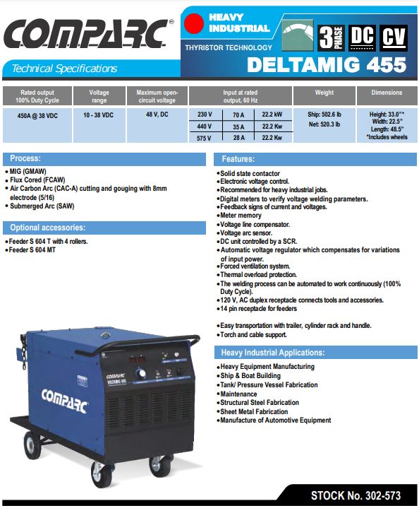 Comparc DeltaMIG 455 MIG Welder Power Source