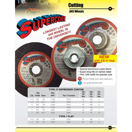 SuperCore Metal Cutting Wheels, 50% Longer-Lasting - Weldready