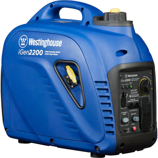blue westinghouse igen2200 inverter generator with control panel